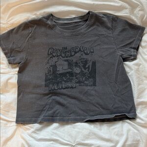 Brandy Melville Psychedelic Aliens Graphic Tee - Gray